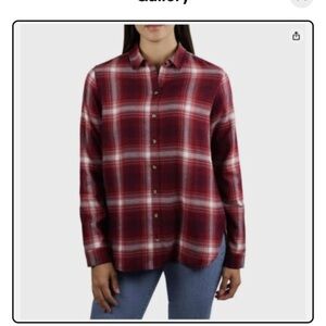 JACHS Girlfriend Burgundy Plaid Shirt